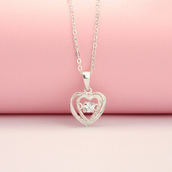 Tặng quà valentine cho người yêu dây chuyền bạc nữ hình trái tim DCN0424
