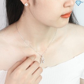 Tặng quà valentine cho bạn gái dây chuyền bạc nữ mặt con cá heo DCN0256