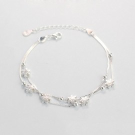 Quà valentine cho bạn gái lắc tay bạc nữ hình bông tuyết LTN0171