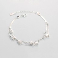 Quà valentine cho bạn gái lắc tay bạc nữ hình bông tuyết LTN0171