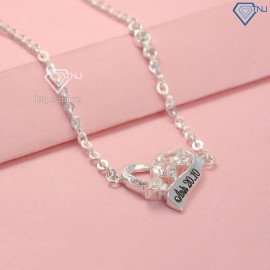 Quà valentine cho bạn gái lắc tay bạc nữ khắc tên hình trái tim LTN0209 - Trang sức TNJ