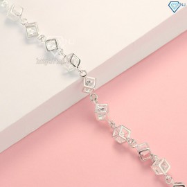 Quà valentine cho bạn gái lắc tay bạc nữ hình lập phương đính đá LTN0170 - Trang Sức TNJ