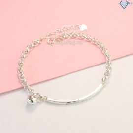 Quà valentine cho bạn gái lắc tay bạc nữ có chuông khắc tên LTN0172 - Trang Sức TNJ