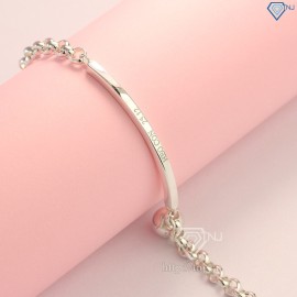 Quà valentine cho bạn gái lắc tay bạc nữ có chuông khắc tên LTN0172 - Trang Sức TNJ