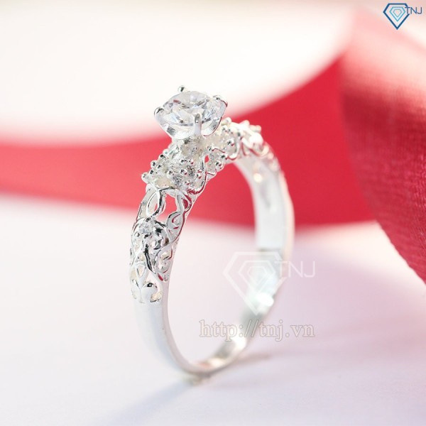 Quà valentine cho bạn gái nhẫn bạc nữ đẹp bông hồng tuyết NN0099 - Trang Sức TNJ