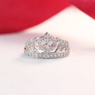 Quà valentine cho bạn gái nhẫn bạc nữ hình vương miện đính đá cao cấp NN0163