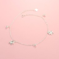 Quà valentine cho bạn gái lắc chân bạc nữ hình cỏ 4 lá LCN0059