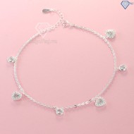 Quà valentine cho bạn gái lắc chân bạc nữ cao cấp hình trái tim đính đá đẹp LCN0046 - Trang Sức TNJ
