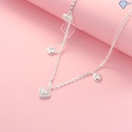 Quà valentine cho bạn gái lắc chân bạc nữ cao cấp hình trái tim đính đá đẹp LCN0046 - Trang Sức TNJ