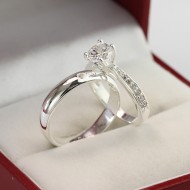 Quà valentine cho bạn gái nhẫn đôi bạc đẹp giá rẻ ND0429