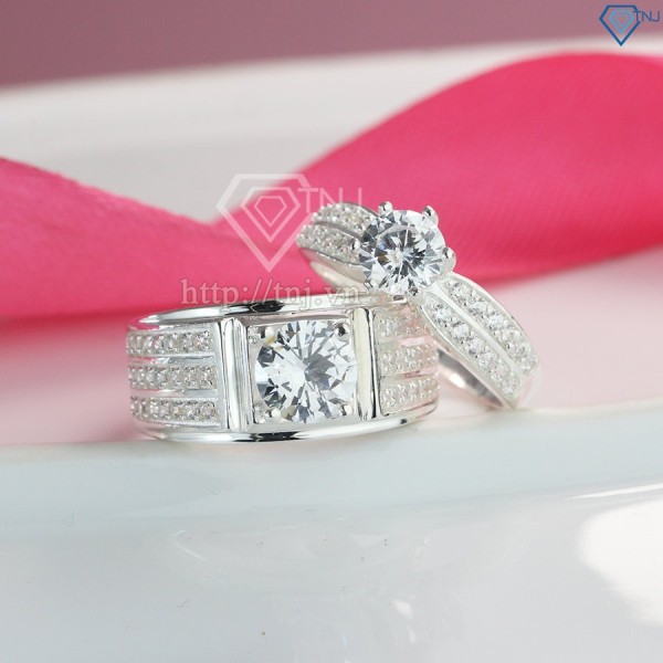Quà valentine cho bạn gái nhẫn đôi bạc cao cấp ND0433 - Trang Sức TNJ