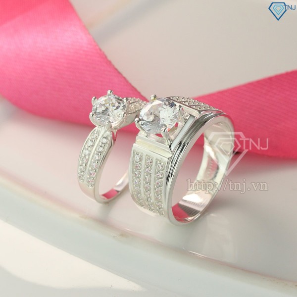 Quà valentine cho bạn gái nhẫn đôi bạc cao cấp ND0433 - Trang Sức TNJ