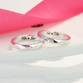 Quà valentine cho bạn gái nhẫn đôi bạc đẹp giá rẻ ND0361