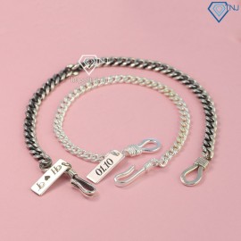 Quà valentine cho bạn gái vòng bạc đôi nam nữ khắc tên theo yêu cầu LTD0015 - Trang sức TNJ