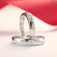 Tặng quà valentine cho bạn gái nhẫn đôi bạc đẹp đơn giản ND0309