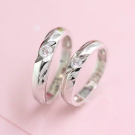 Tặng quà valentine cho bạn gái nhẫn đôi bạc đẹp ND0089