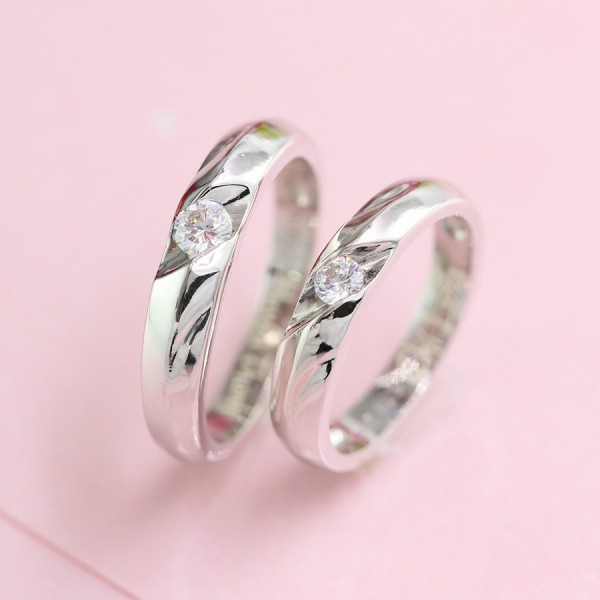 Tặng quà valentine cho bạn gái nhẫn đôi bạc đẹp ND0089