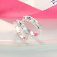Tặng quà valentine cho người yêu nhẫn đôi bạc đẹp đính đá tinh tế ND0080 - Trang sức TNJ
