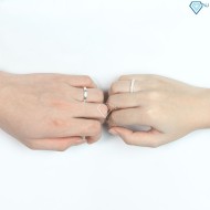 Tặng quà valentine cho bạn gái nhẫn đôi bạc đẹp đơn giản tinh tế ND0135