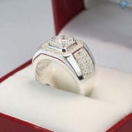 Quà valentine cho bạn trai nhẫn bạc nam đeo đính đá sang trọng NNA0104 - Trang sức TNJ