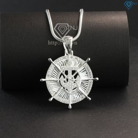 Quà valentine cho bạn trai dây chuyền bạc nam mặt bánh lái tàu cao cấp DCA0018 - Trang sức TNJ