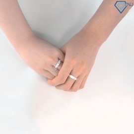 Quà valentine cho bạn trai nhẫn đôi bạc khắc tên ND0446 - Trang Sức TNJ