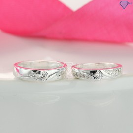 Quà valentine cho bạn tra nhẫn đôi bạc khắc tên ND0253 - Trang Sức TNJ