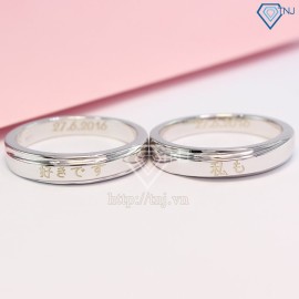 Quà valentine cho bạn trai nhẫn đôi bạc khắc tên ND0341 - Trang sức TNJ