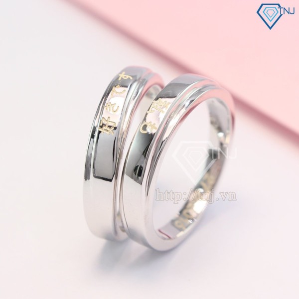 Quà valentine cho bạn trai nhẫn đôi bạc khắc tên ND0341 - Trang sức TNJ