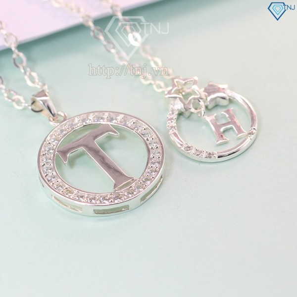 Quà valentine cho bạn trai dây chuyền bạc đôi khắc tên DCD0022 - Trang sức TNJ