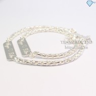 Vòng tay đôi bạc vòng tay cặp bạc đẹp khắc tên theo yêu cầu ý nghĩa LTD0002