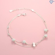 Quà 8 3 cho vợ lắc chân bạc nữ đẹp lập phương tinh tế LCN0035