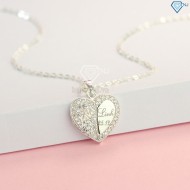 Quà 8 3 cho bạn gái dây chuyền bạc nữ khắc tên mặt hình trái tim DCN0451 - Trang sức TNJ