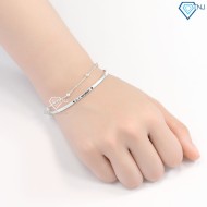 Quà 8 3 cho bạn gái lắc tay bạc nữ dạng kiềng khắc tên LTN0194 - Trang Sức TNJ