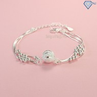 Qùa 8 3 cho bạn gái lắc tay bạc nữ hạt tròn độc đáo và sang trọng LTN0099 - Trang sức TNJ