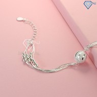 Qùa 8 3 cho bạn gái lắc tay bạc nữ hạt tròn độc đáo và sang trọng LTN0099 - Trang sức TNJ