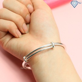 Vòng tay bạc nữ dạng kiềng khắc tên LTN0213 - Trang Sức TNJ