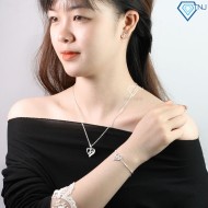 Quà 8 3 cho bạn gái bộ trang sức bạc hình trái tim khắc tên BTS0030 - Trang Sức TNJ