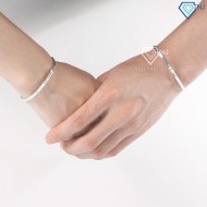 Quà 8 3 cho bạn gái vòng tay đôi bạc dạng kiềng khắc tên LTD0013
