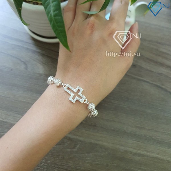 Lắc tay bạc nữ đẹp hình thánh giá LTN0189 - Trang Sức TNJ