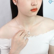 Quà 8 3 cho người yêu bộ trang sức bạc cỏ 4 lá đính đá đẹp BTS0001 - Trang Sức TNJ