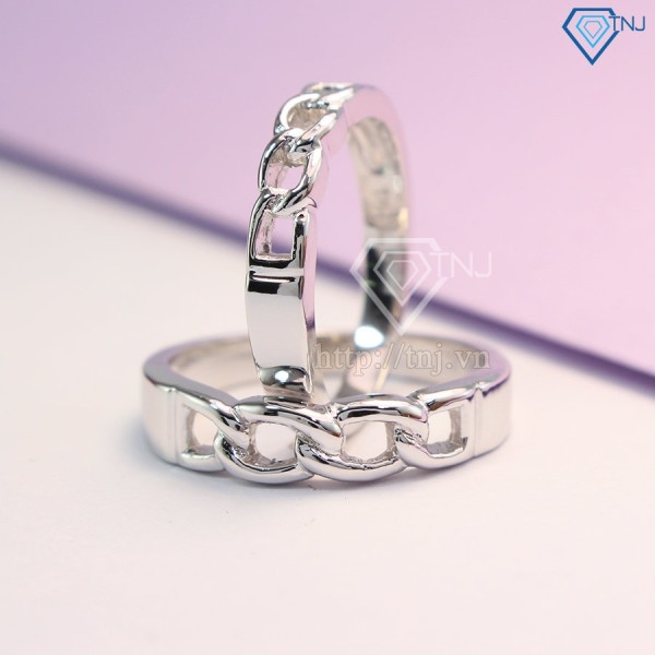 Nhẫn đôi bạc nhẫn cặp bạc đẹp độc đáo ND0340