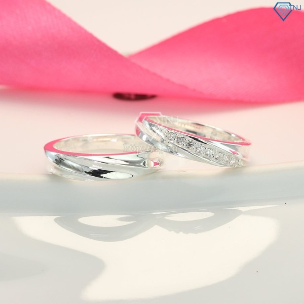 Quà valentine trắng cho người yêu nhẫn đôi bạc đẹp giá rẻ ND0092 - Trang sức TNJ