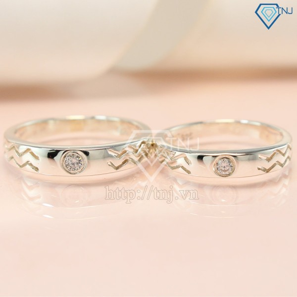 Nhẫn đôi bạc nhẫn cặp bạc Cung Hoàng Đạo - Bảo Bình ND0328