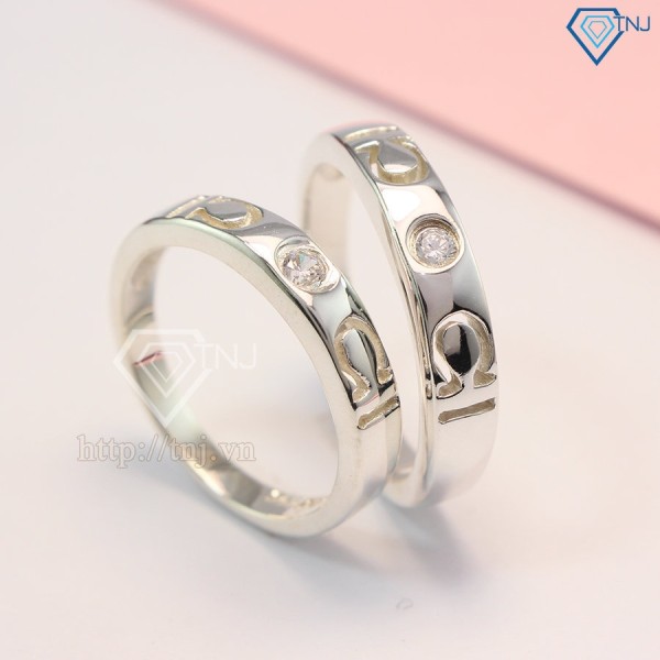 Nhẫn đôi bạc nhẫn cặp bạc Cung hoàng đạo - Thiên Bình ND0329