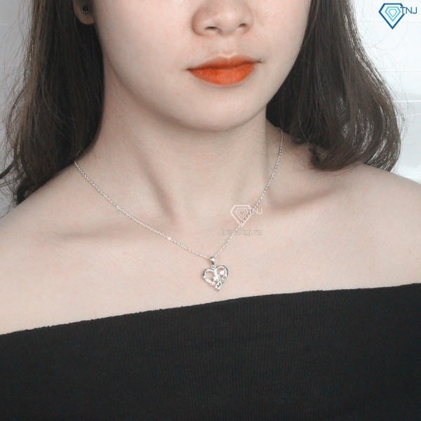 Tặng quà sinh nhật cho bạn gái dây chuyền bạc nữ khắc tên hình trái tim DCN0460 - Trang sức TNJ