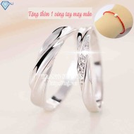 Nhẫn đôi bạc nhẫn cặp bạc đẹp tinh tế ND0092