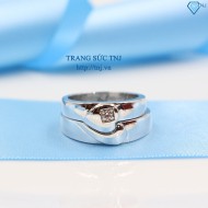 Nhẫn cặp bạc đẹp trái tim ghép ND0263 - Trang Sức TNJ