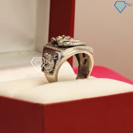 Nhẫn bạc nam xi bạch kim hình rồng NNA0089-XK- Trang sức TNJ