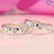 Nhẫn đôi bạc nhẫn cặp bạc Cung Hoàng Đạo - Song Tử ND0333